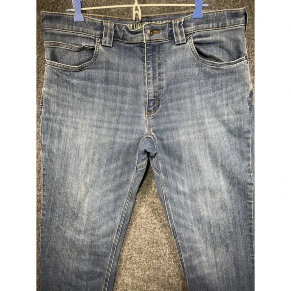 Duluth Trading Co Ballroom Double Flex Jeans Mens 38x30 Blue Stretch Casual Work - Picture 2 of 15